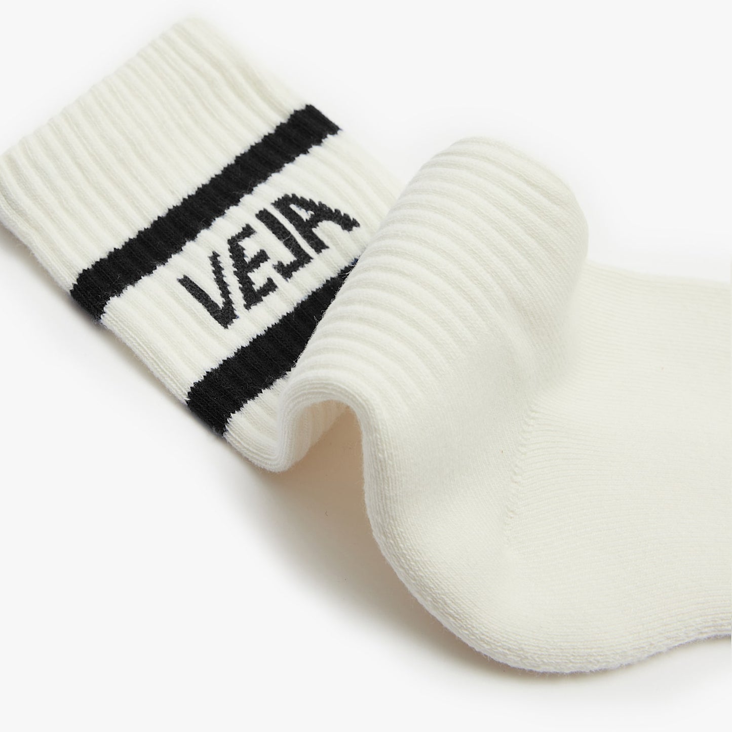 ICONIC SOCKS COTTON WHITE BLACK - VEJA SALE