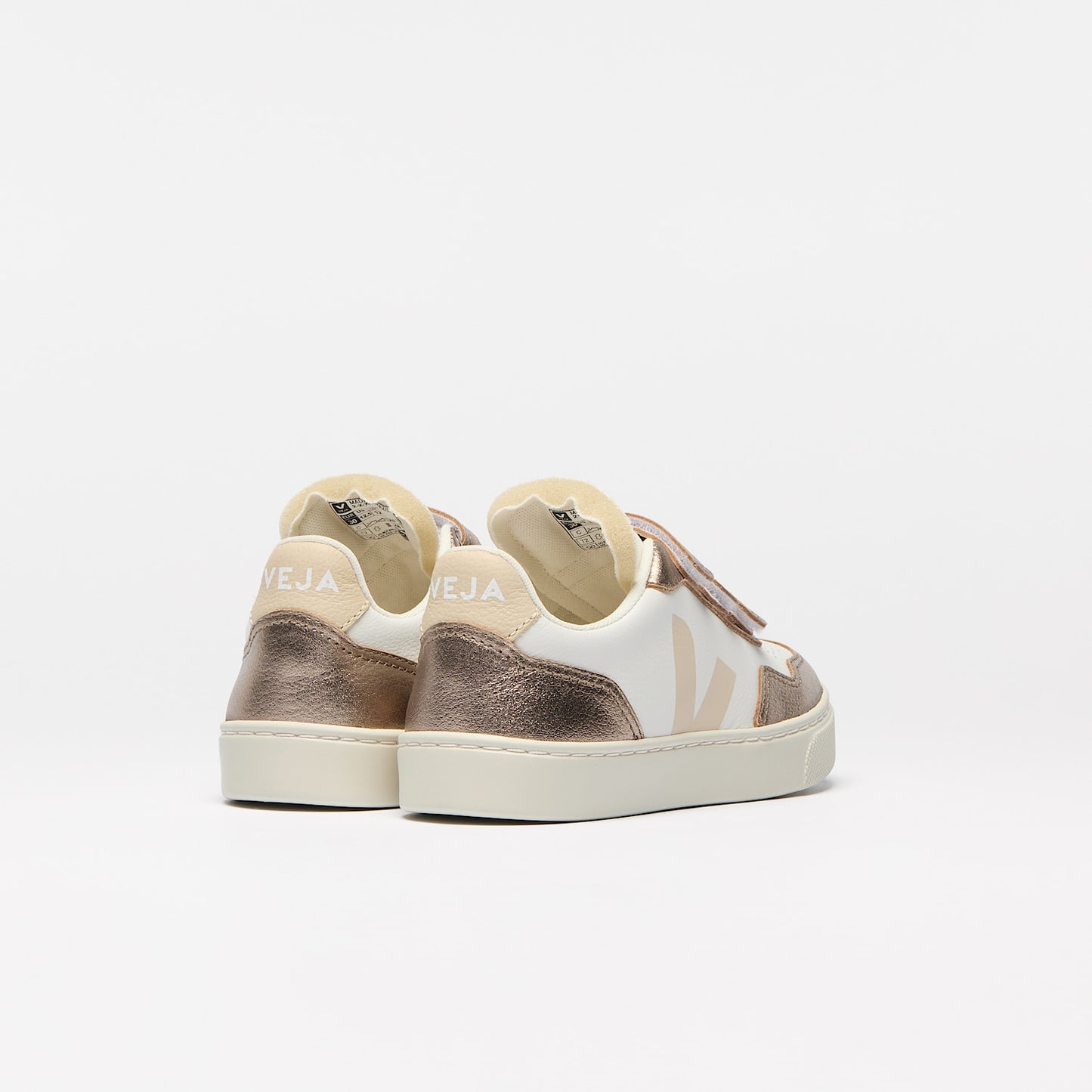 V-90 LEATHER WHITE SABLE BRONZE - VEJA ONLINE