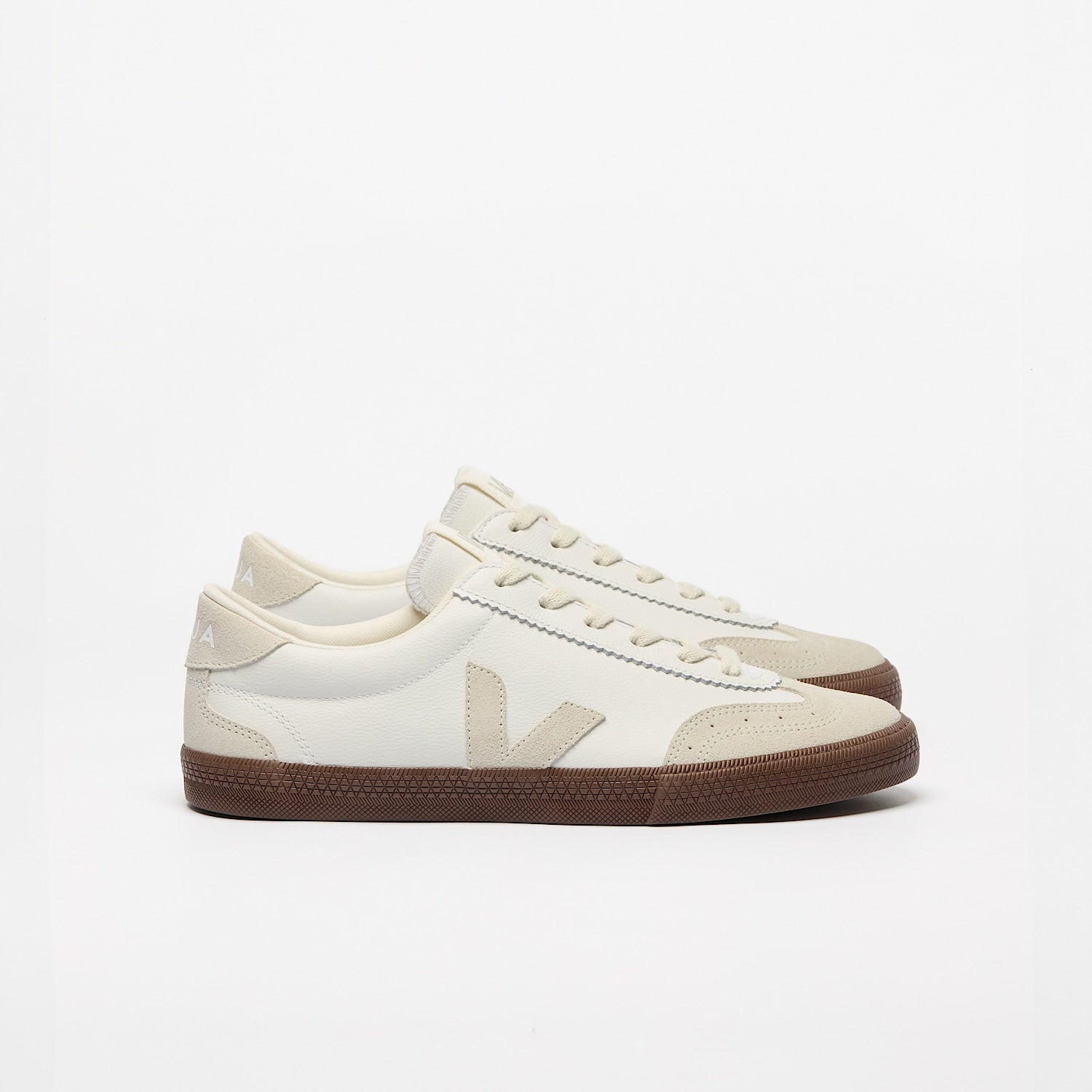 VOLLEY LEATHER WHITE NATURAL BARK - VEJA ON SALE