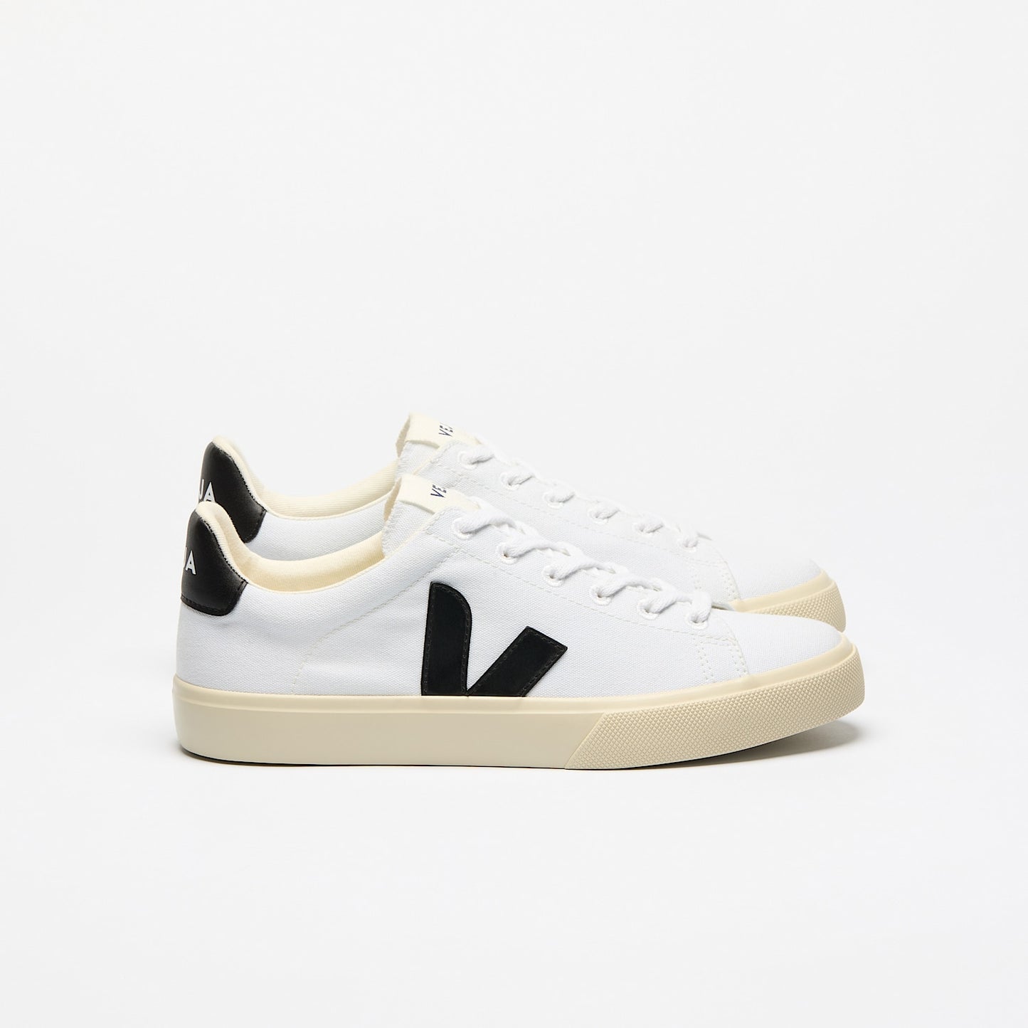 CAMPO CANVAS WHITE BLACK - VEJA ON SALE
