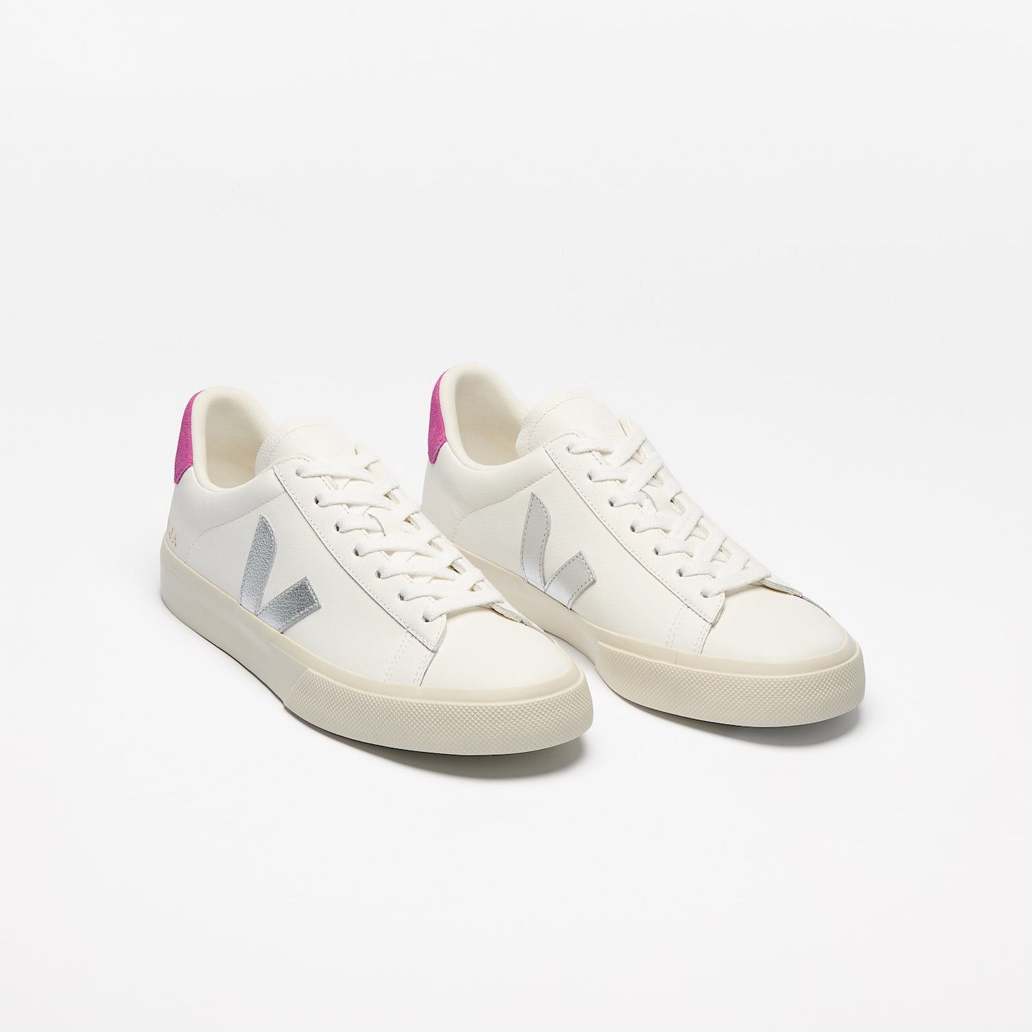 CAMPO LEATHER WHITE SILVER ULTRAVIOLET - VEJA ON SALE