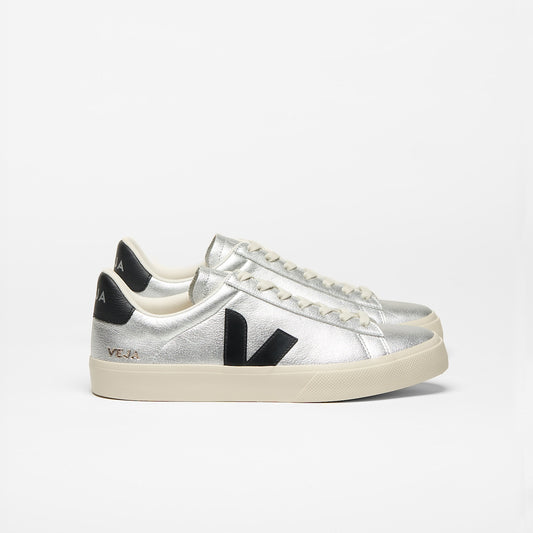 CAMPO LEATHER SILVER BLACK - VEJA SALE