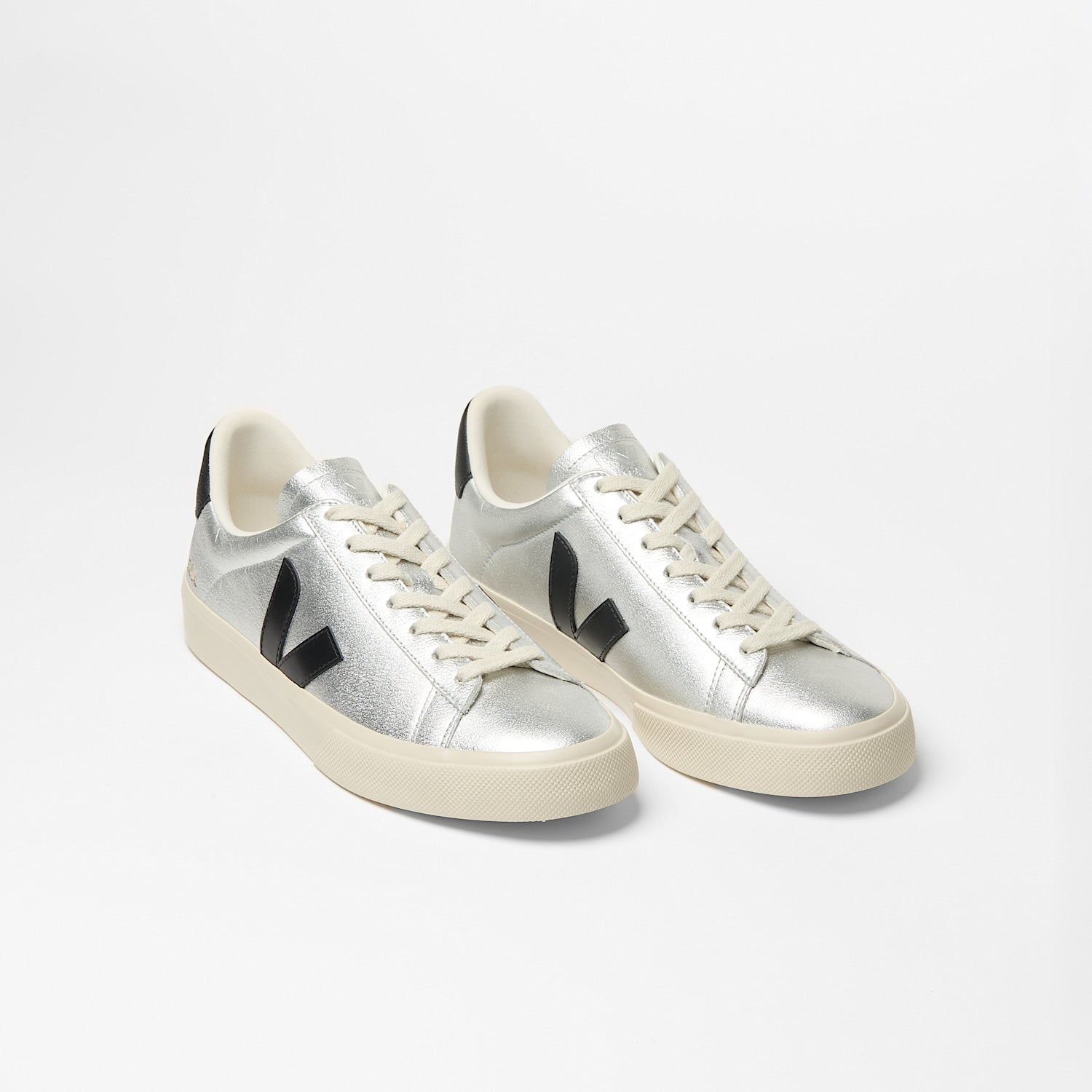 CAMPO LEATHER SILVER BLACK - VEJA SALE