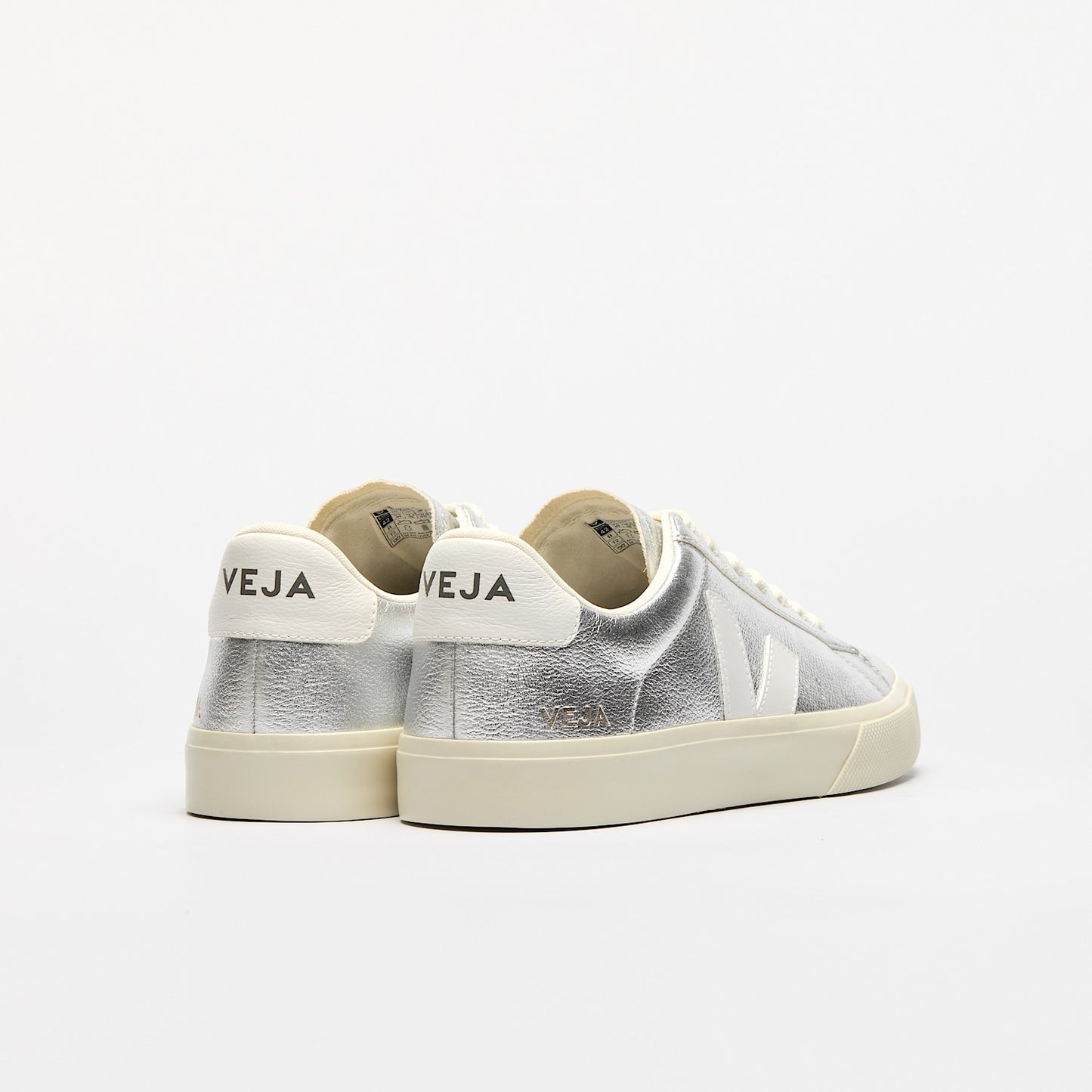 CAMPO LEATHER SILVER WHITE - VEJA DISCOUNT