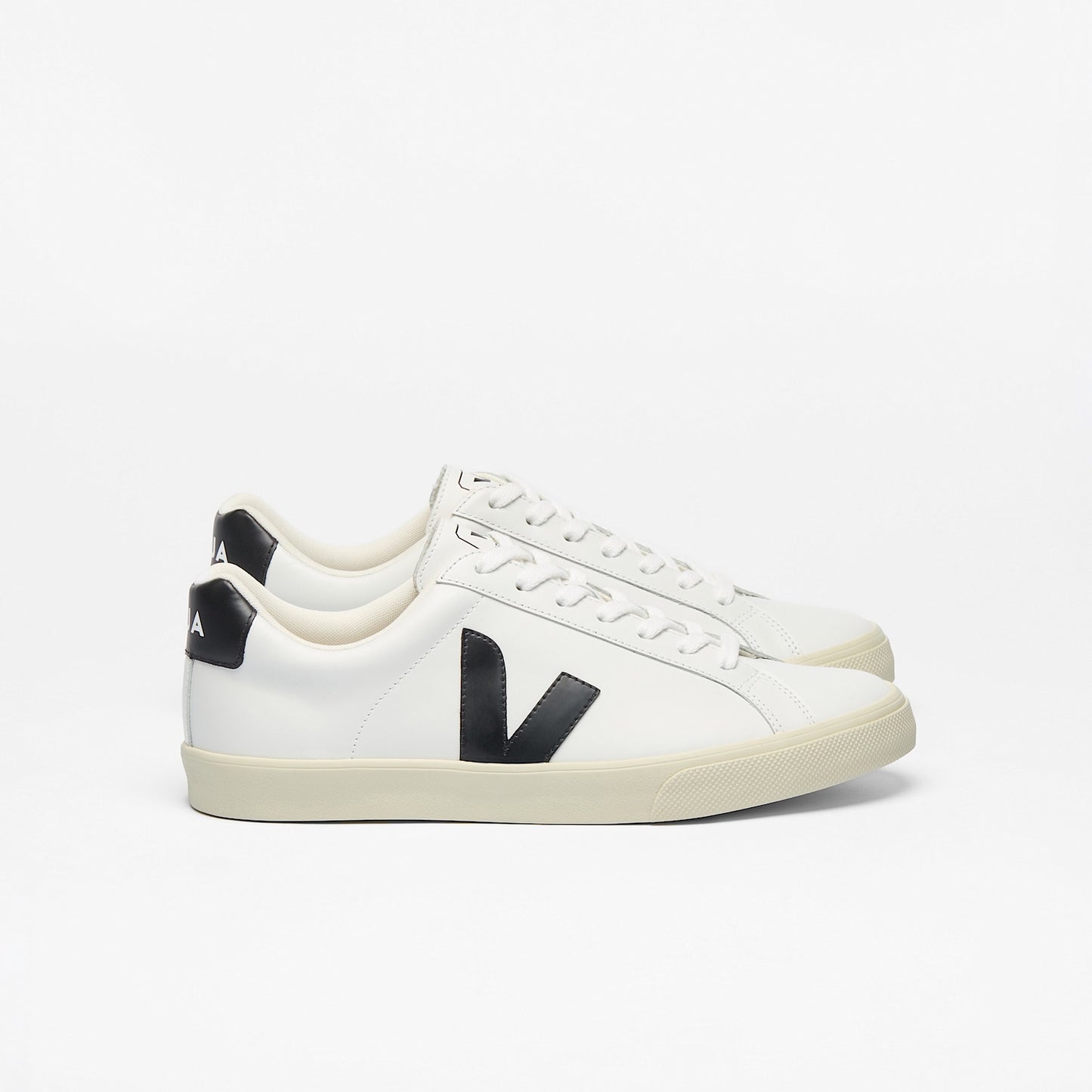 ESPLAR LEATHER WHITE BLACK - VEJA ON SALE