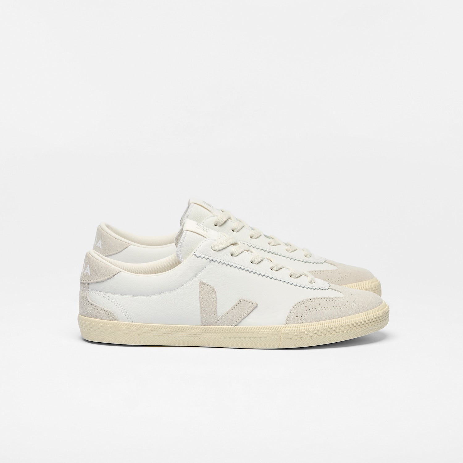 VOLLEY LEATHER WHITE NATURAL - VEJA US
