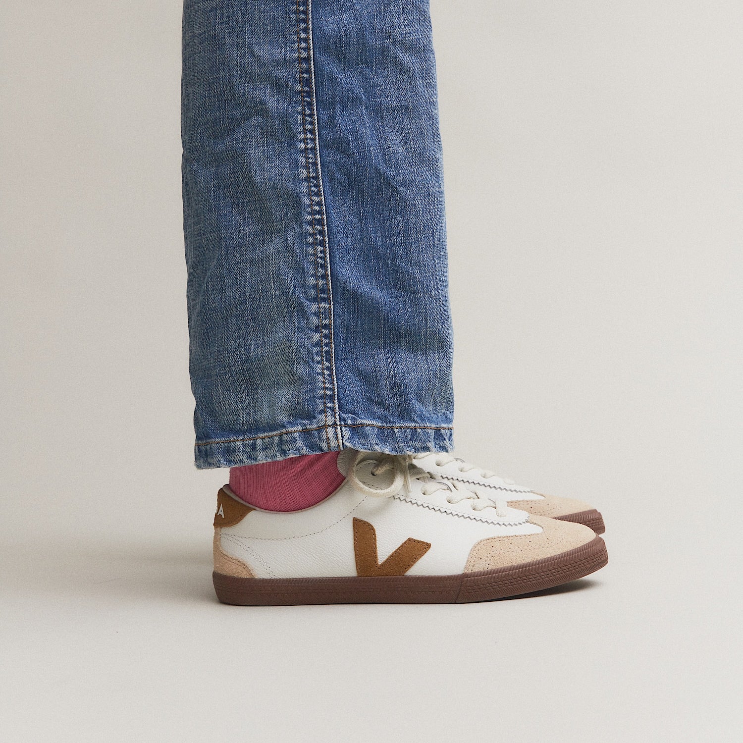 VOLLEY LEATHER WHITE TENT BARK - VEJA DISCOUNT