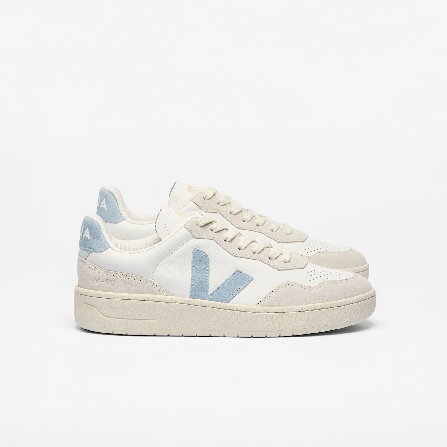 V-90 LEATHER WHITE STEEL - VEJA FOR SALE