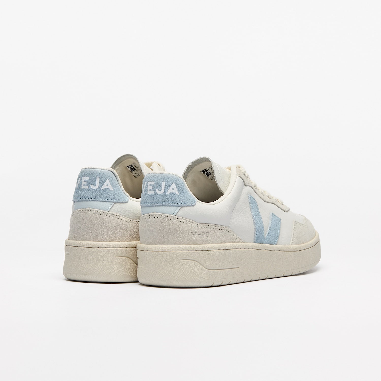 V-90 LEATHER WHITE STEEL - VEJA FOR SALE