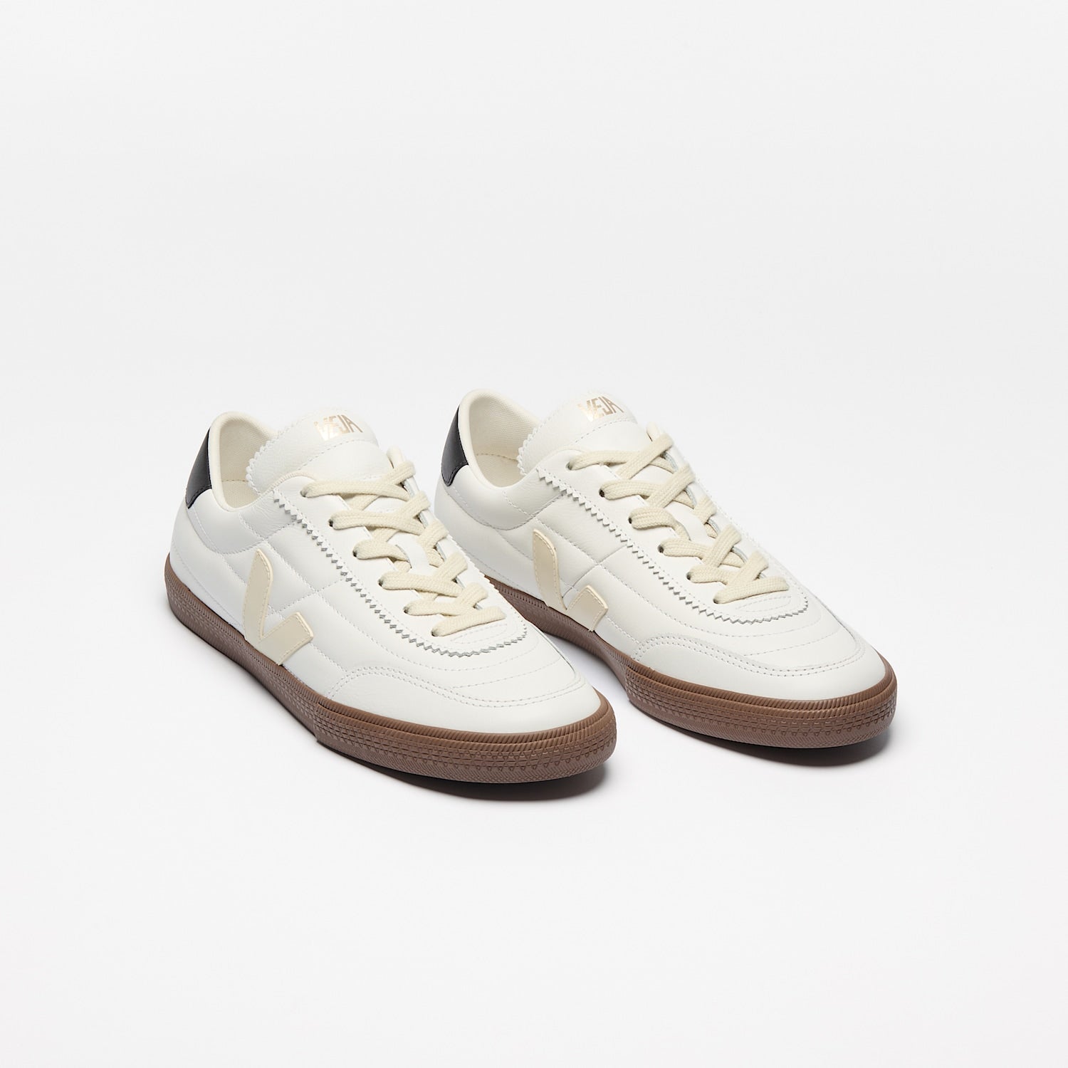 PANENKA LEATHER WHITE BLACK BARK - VEJA DISCOUNT