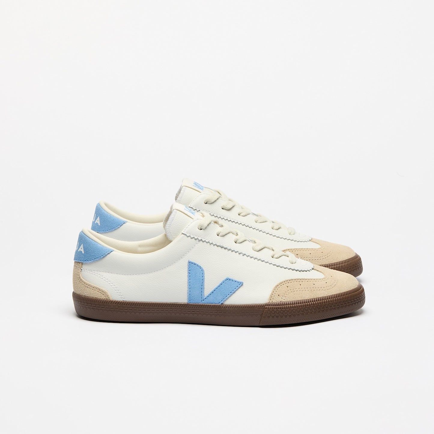 VOLLEY LEATHER WHITE AQUA BARK - VEJA DISCOUNT