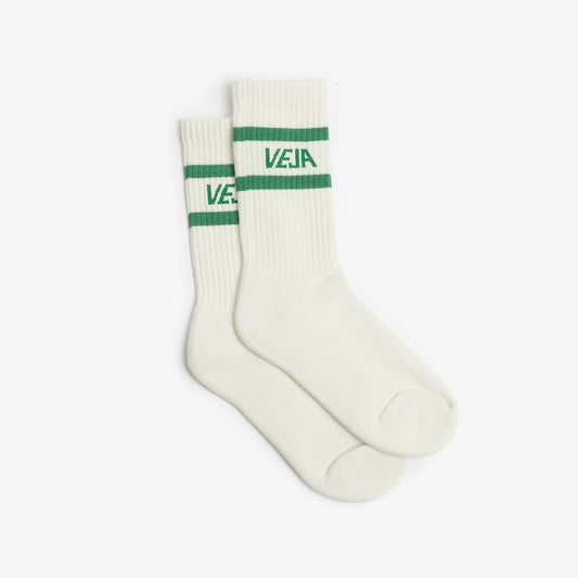 ICONIC SOCKS COTTON WHITE GREEN - VEJA FOR SALE