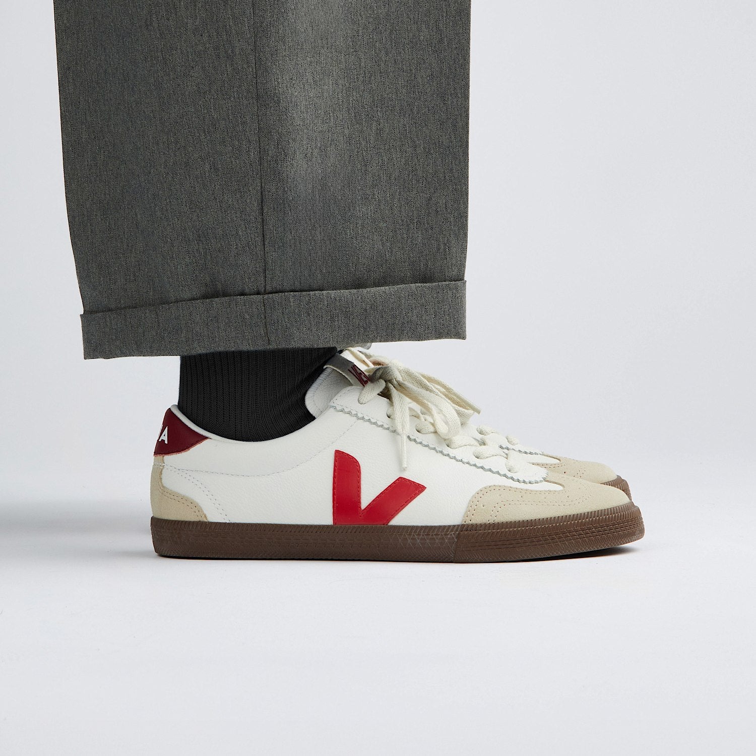 VOLLEY LEATHER WHITE PEKIN BARK - VEJA DISCOUNT