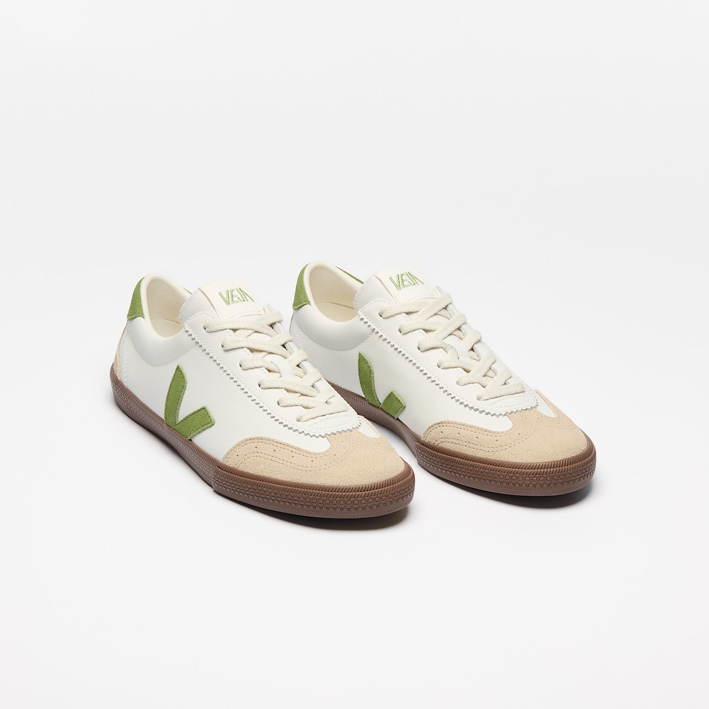 VOLLEY LEATHER WHITE KIWI BARK - VEJA ONLINE
