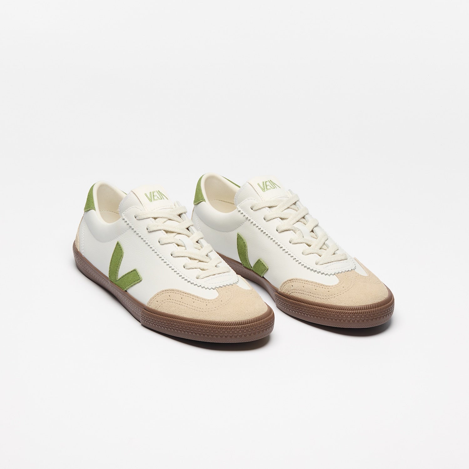 VOLLEY LEATHER WHITE KIWI BARK - VEJA ONLINE