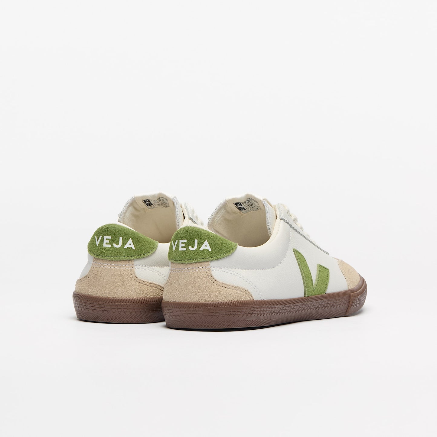 VOLLEY LEATHER WHITE KIWI BARK - VEJA ONLINE