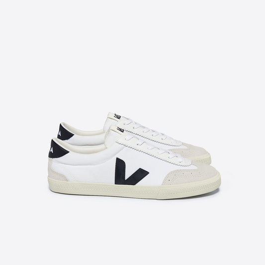 VOLLEY CANVAS WHITE BLACK - VEJA ON SALE