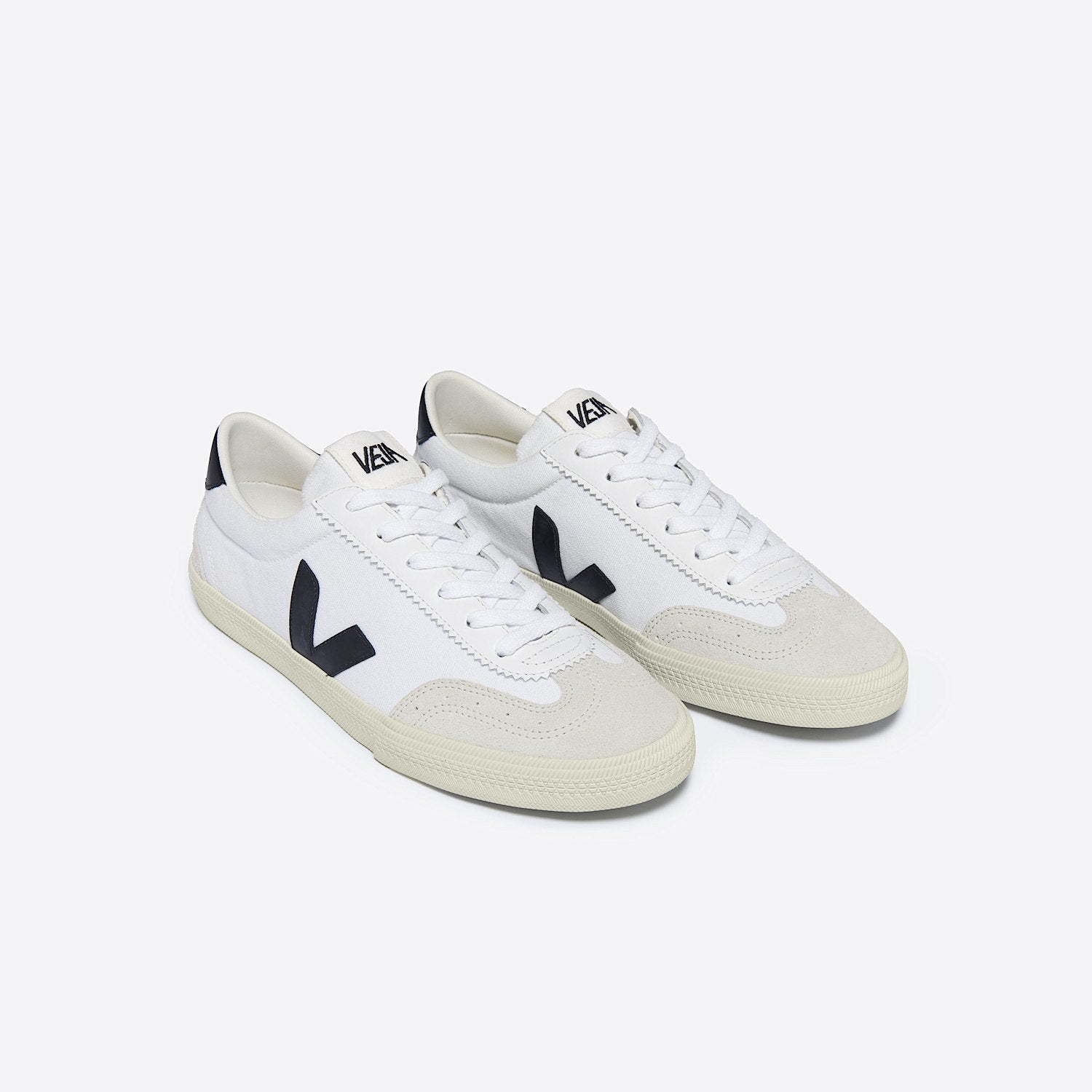 VOLLEY CANVAS WHITE BLACK - VEJA ON SALE