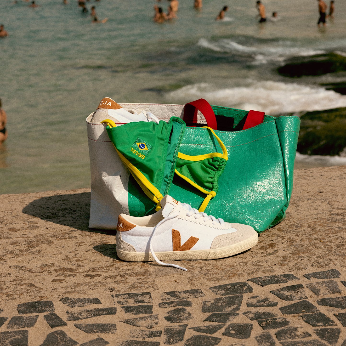 VOLLEY CANVAS WHITE UMBER - VEJA DISCOUNT