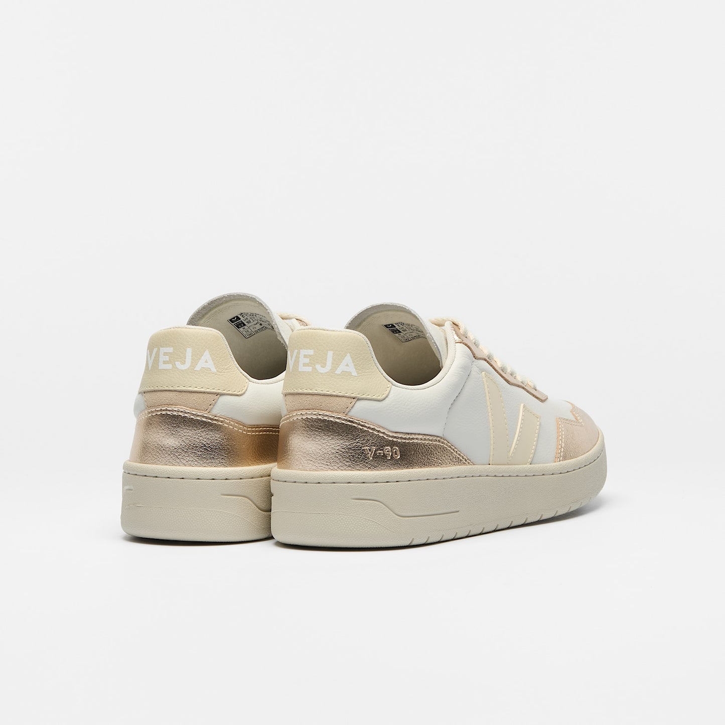 V-90 LEATHER WHITE CALCAIRE PLATINE - VEJA SALE