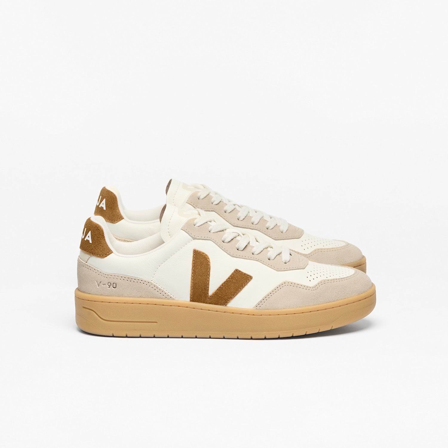 V-90 LEATHER PURE CAMEL ALMOND NATURAL - VEJA US