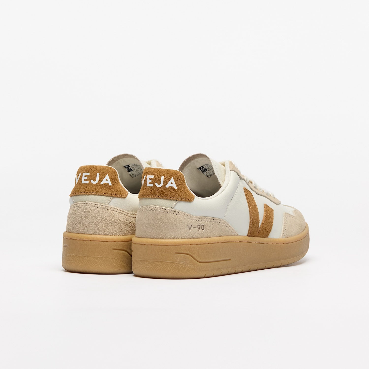 V-90 LEATHER PURE CAMEL ALMOND NATURAL - VEJA US