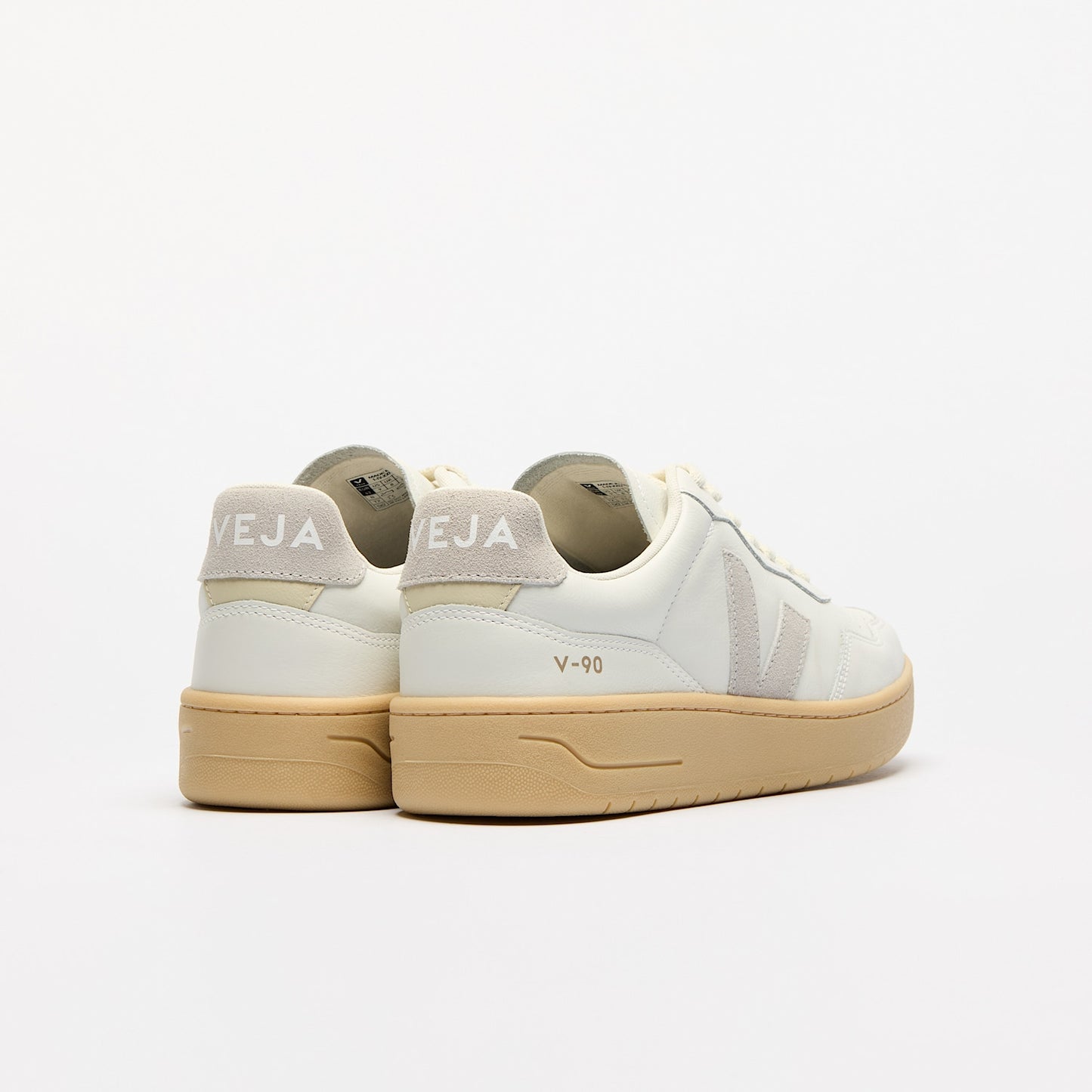 V-90 LEATHER WHITE LIGHT GREY NATURAL - VEJA US