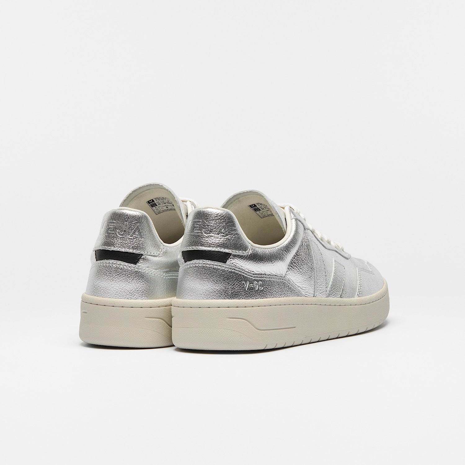 V-90 LEATHER SILVER - VEJA DISCOUNT