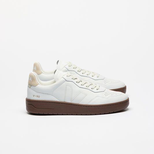 V-90 LEATHER WHITE PIERRE ALMOND - VEJA ONLINE