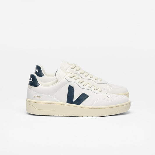 V-90 LEATHER WHITE NAUTICO - VEJA DISCOUNT