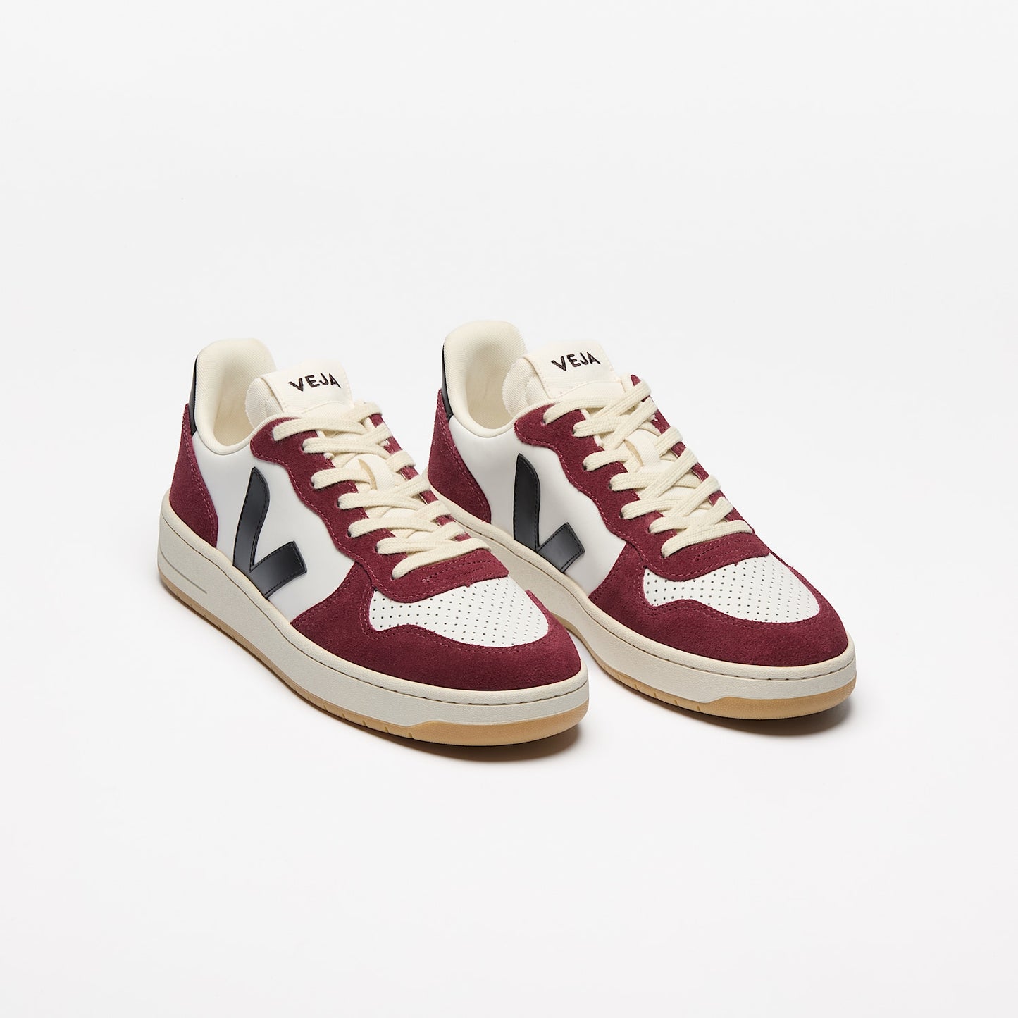 V-10 LEATHER WHITE BLACK AMARANTE - VEJA ONLINE