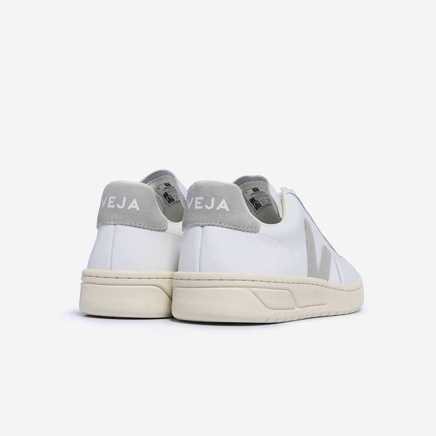 V-12 LEATHER WHITE LIGHT GREY - VEJA US