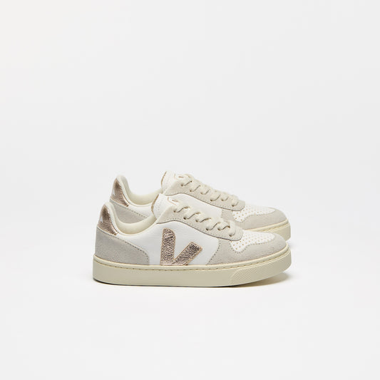 V-10 LEATHER WHITE PLATINE NATURAL - VEJA ON SALE
