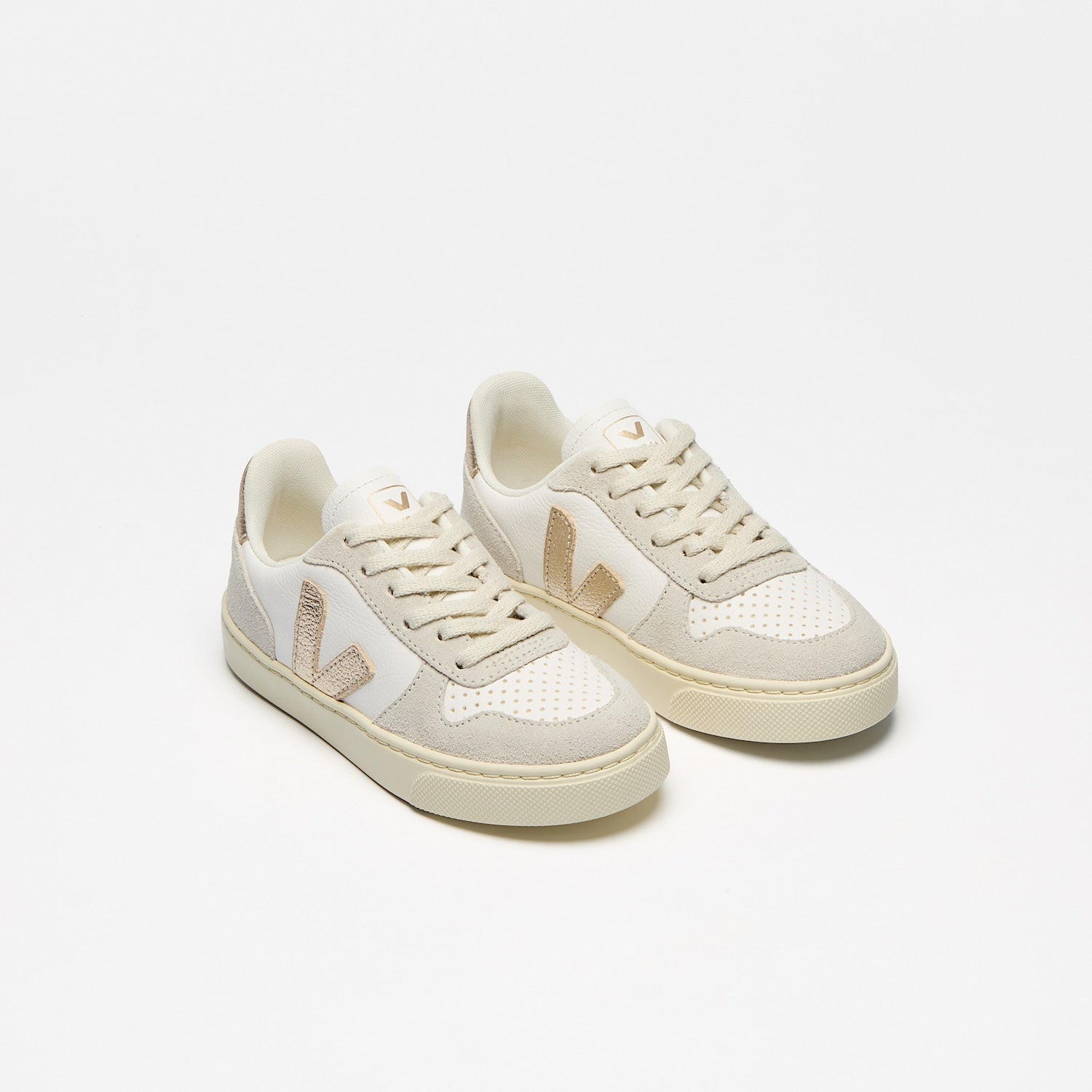 V-10 LEATHER WHITE PLATINE NATURAL - VEJA ON SALE