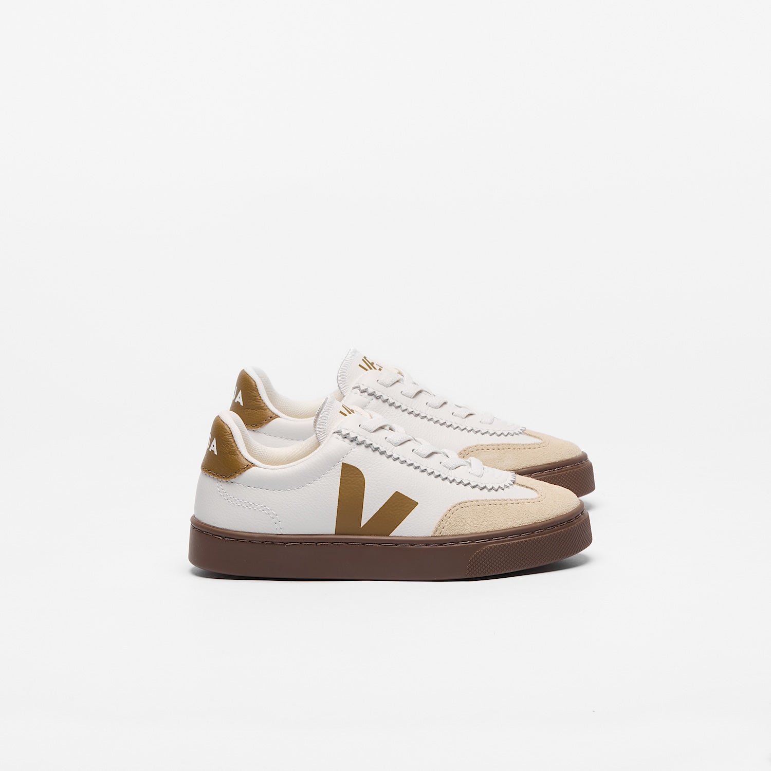 VOLLEY ELASTIC LACES LEATHER WHITE ALMOND BARK - VEJA US