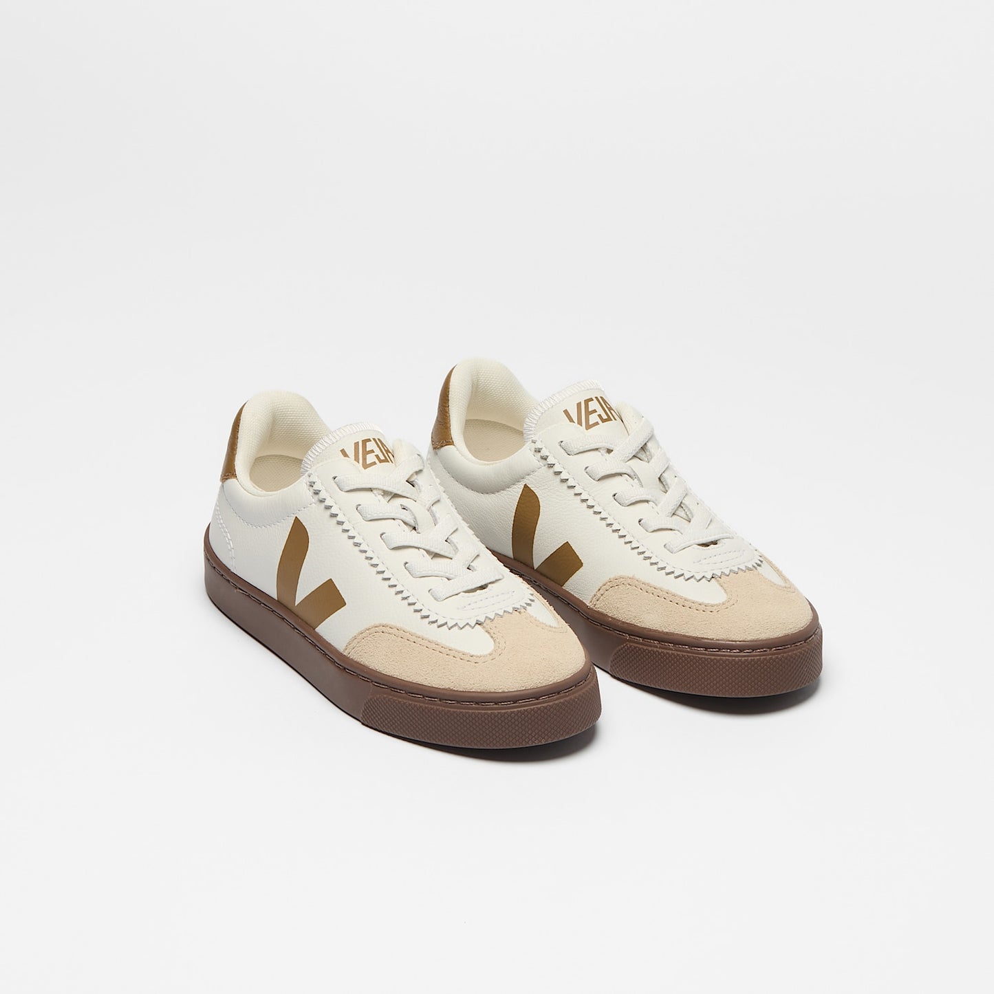 VOLLEY ELASTIC LACES LEATHER WHITE ALMOND BARK - VEJA US