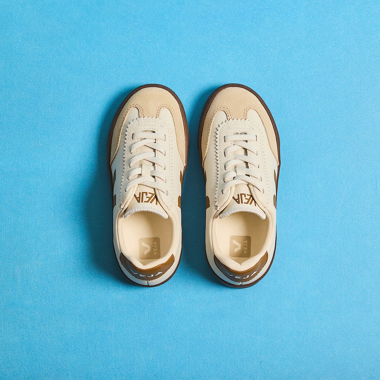 VOLLEY ELASTIC LACES LEATHER WHITE ALMOND BARK - VEJA US