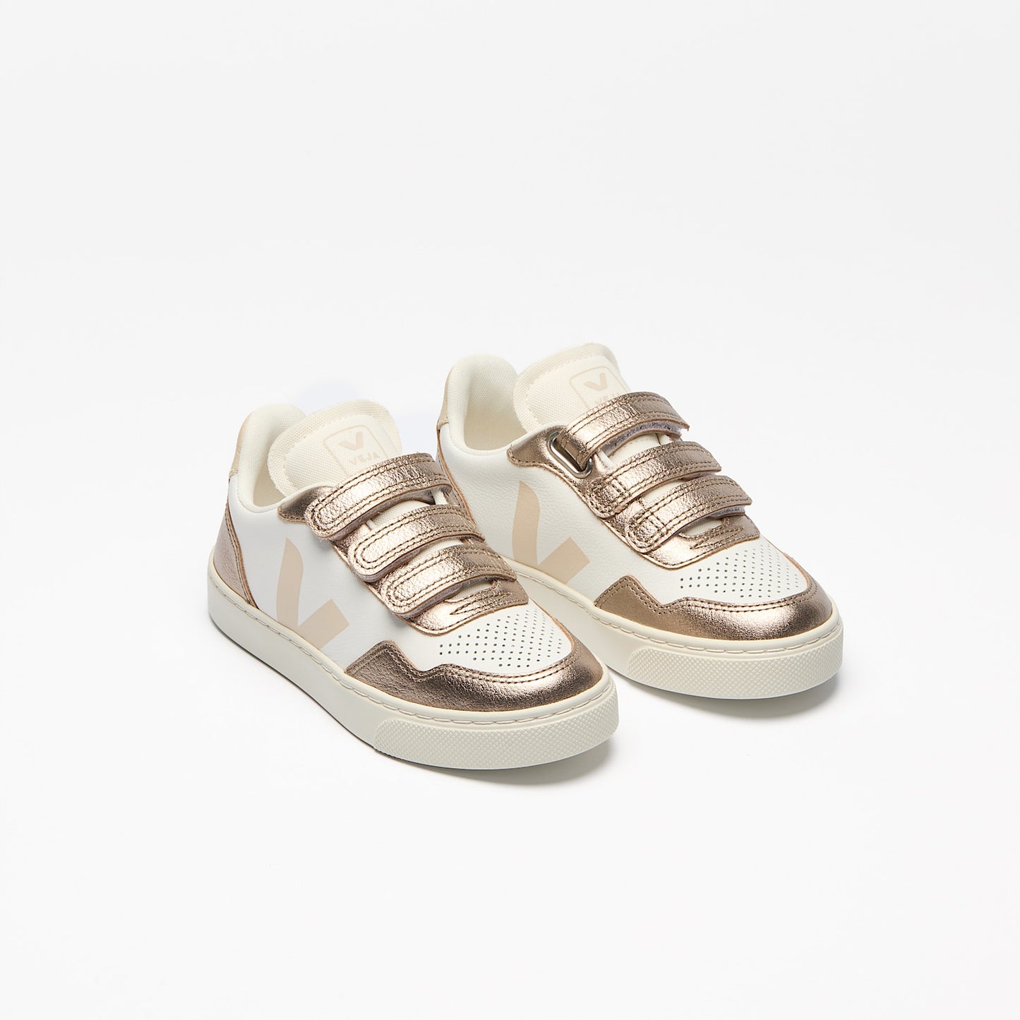 V-90 LEATHER WHITE SABLE BRONZE - VEJA ONLINE