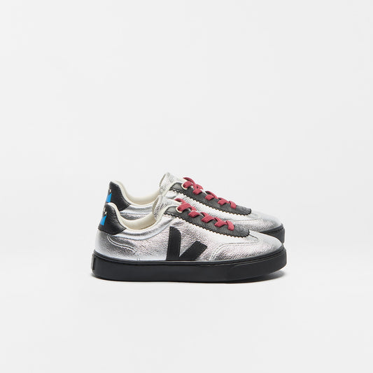 VOLLEY ELASTIC LACES LEATHER VEJA X JELLY MALLOW SILVER - VEJA DISCOUNT