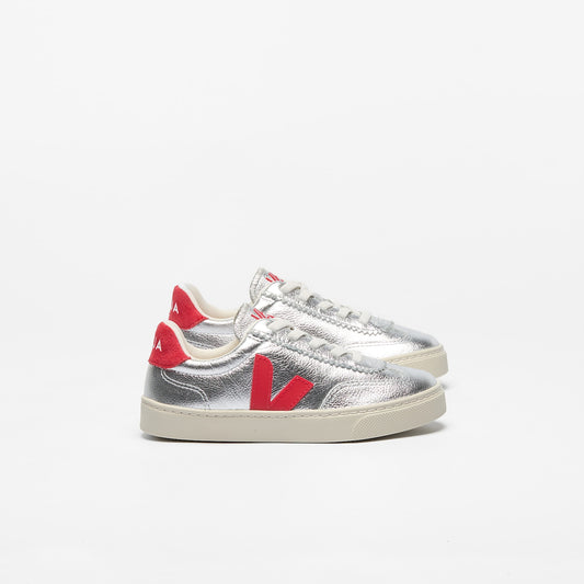 VOLLEY ELASTIC LACES LEATHER SILVER PEKIN - VEJA ON SALE