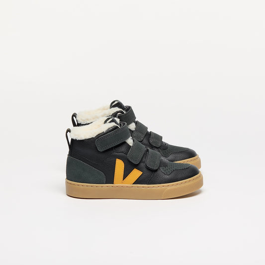 V-10 MID FURED LEATHER BALCK OURO GRAFITE - VEJA ON SALE