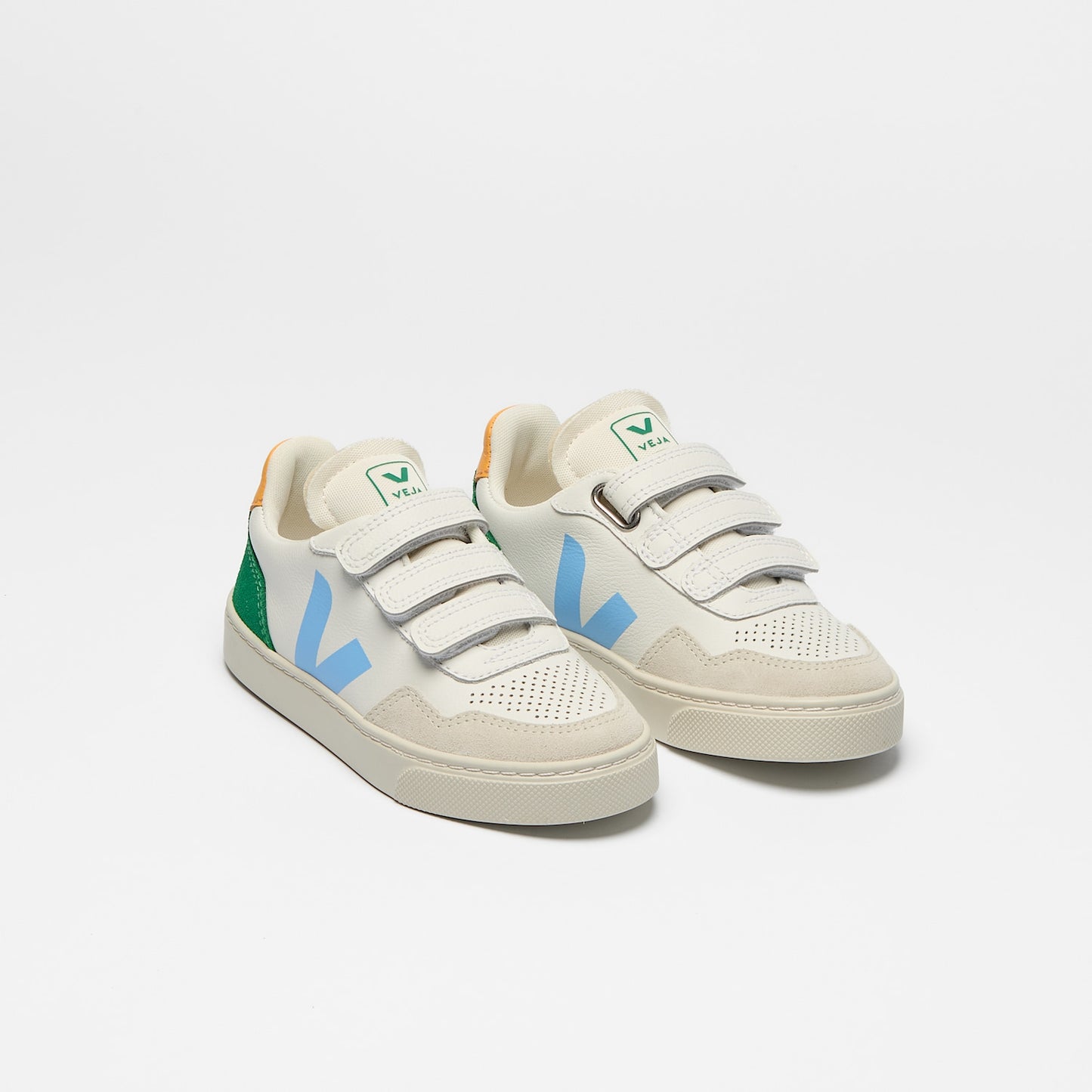 V-90 LEATHER WHITE AQUA EMERAUDE - VEJA SALE