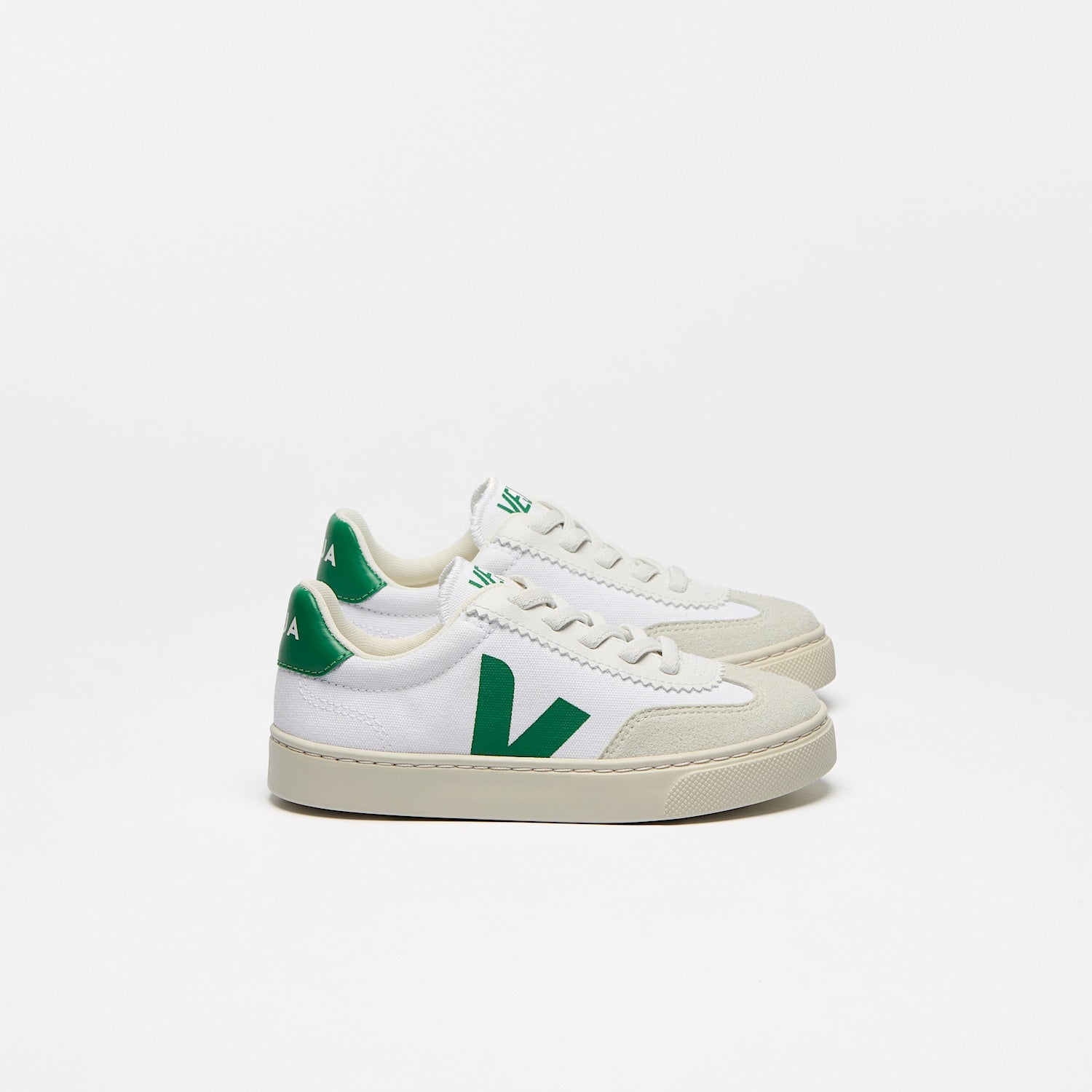 VOLLEY ELASTIC LACES CANVAS WHITE EMERAUDE - VEJA FOR SALE