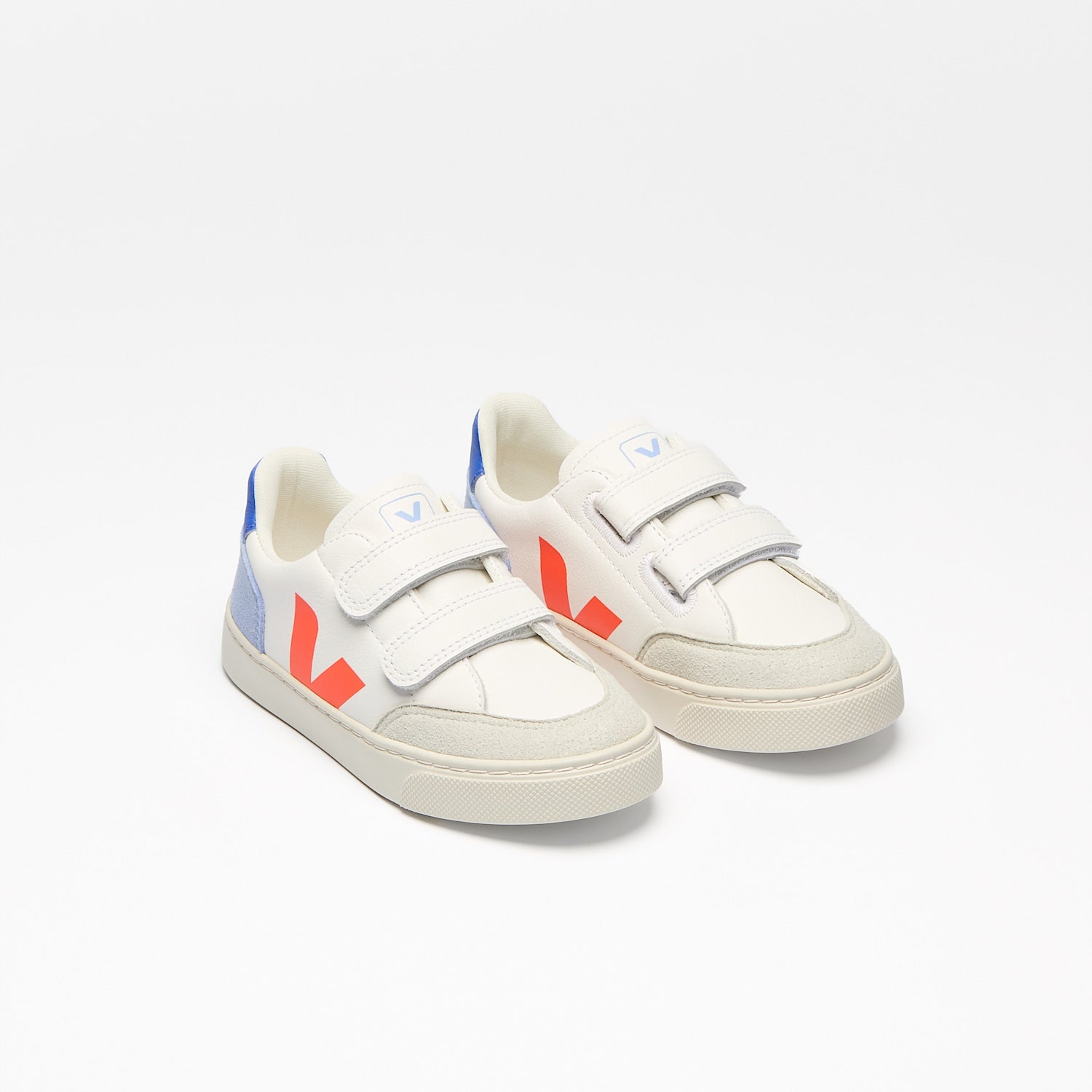 V-12 LEATHER WHITE MULTICO ORANGE FLUO - VEJA SALE