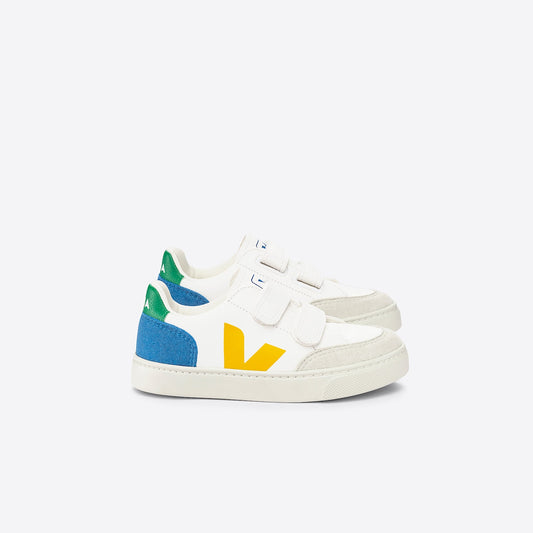 V-12 LEATHER WHITE MULTICO INDIGO - VEJA FOR SALE