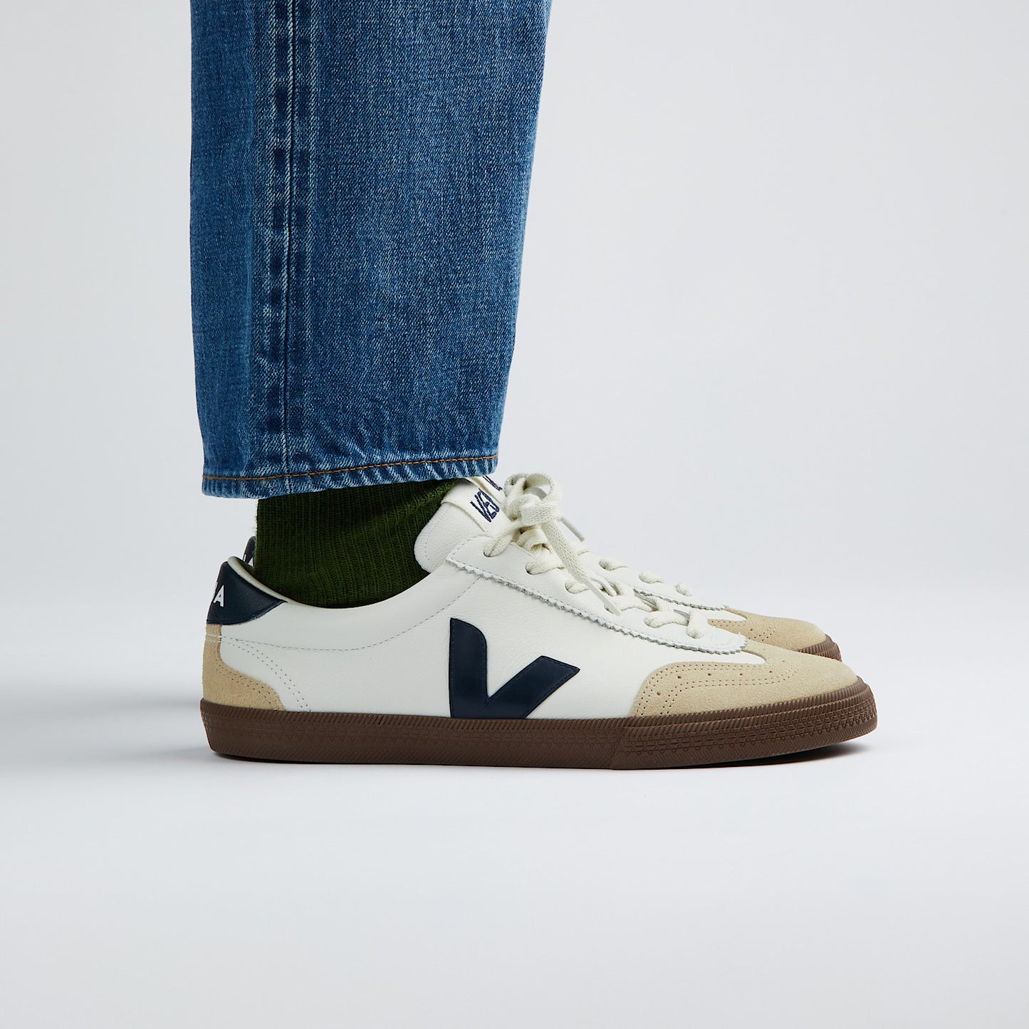 VOLLEY LEATHER WHITE NAUTICO BARK - VEJA ONLINE